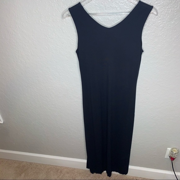 J.Jill Long Maxi Black Dress W/ Ruffle Hem Detail - Picture 5 of 7